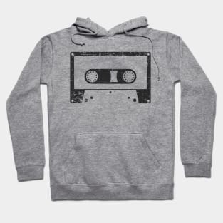 Black Distressed Cassette tape Hoodie